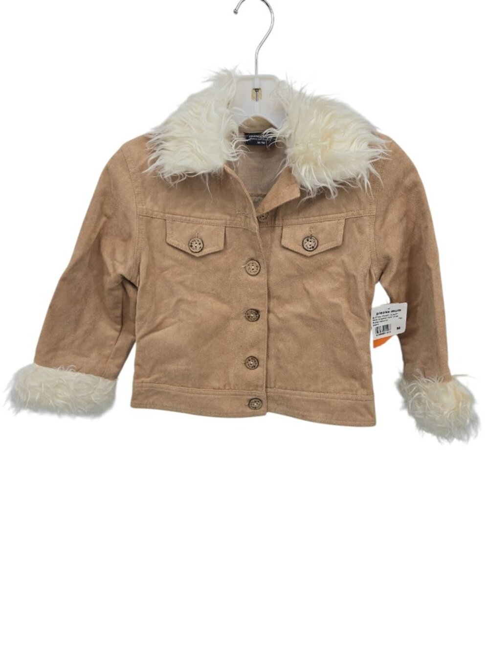 NWT Mercury Vancouver Jacket Girls 5 Fall Brown Suede Faux Fur Trim